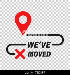 Move location icon in transparent style. Pin gps vector illustration on isolated background. Navigation business concept. Stock Vector