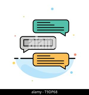 Chat, Bubbles, Comments, Conversations, Talks Abstract Flat Color Icon Template Stock Vector