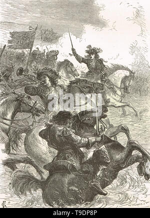 King William III of England on horseback at the Battle of the Boyne 1690 Stock Photo