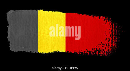 Belgium flag brush stroke, national flag on white background Stock ...
