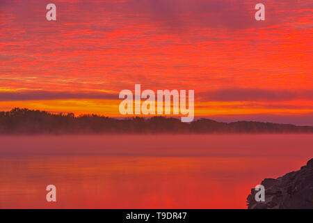 The Saint John River at sunrise Fredericton, New Brunswick, Canada Stock Photo