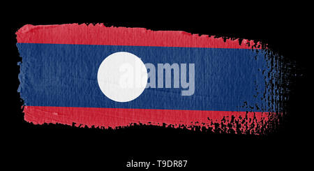 Brushstroke Flag Laos Stock Photo