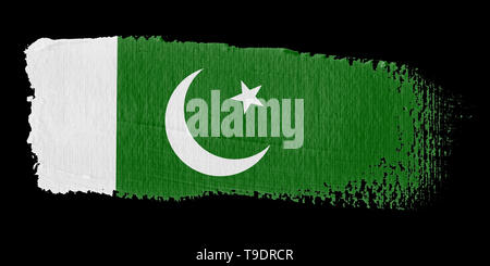 Pakistan flag brush stroke, national flag on white background Stock ...