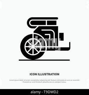 Chariot, Horses, Old, Prince, Greece solid Glyph Icon vector Stock Vector