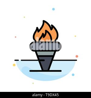 Flame, Games, Greece, Holding, Olympic Abstract Flat Color Icon Template Stock Vector