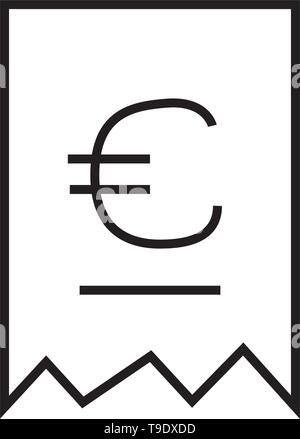 bill money payment with euro symbol illustration vector Stock Vector