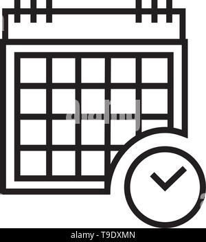 calender board symbol with clock illustration vector Stock Vector