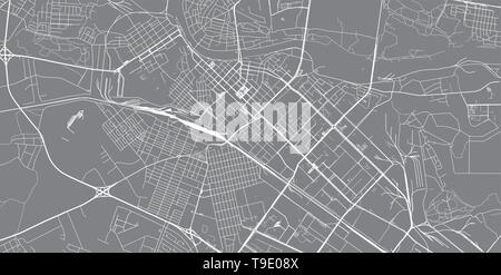Urban vector city map of Tyumen, Russia Stock Vector