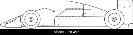 Classic race car side view line drawing vector. Stock Vector