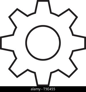 Gear line illustration vector isolated on white background Stock Vector