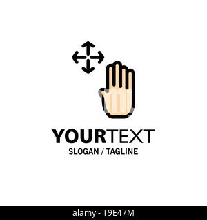 Hand, Hand Cursor, Up, Hold Business Logo Template. Flat Color Stock Vector