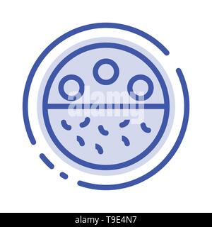 Bone, Calcium, Mineral, Skincare, Strength Blue Dotted Line Line Icon Stock Vector