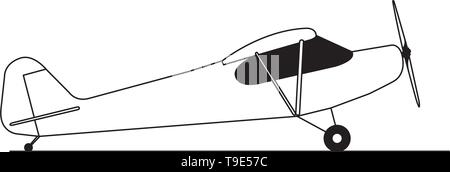 Hobby airplane side view illustration vector isolated. Stock Vector