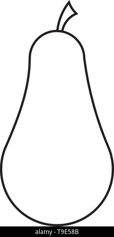 Pear illustration vector isolated on white background. Stock Vector