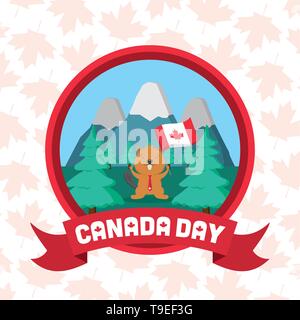 happy canada day Stock Vector