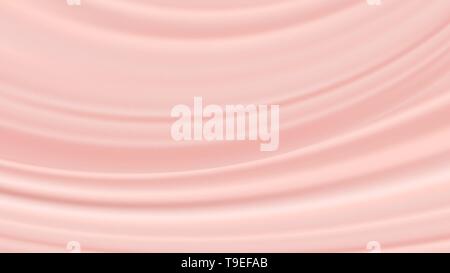 Vector realistic drapery of red fabric. Decorative background of rose silk. Stock Vector
