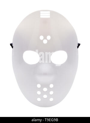 Halloween Costume Hockey Mask Cut Out On White. Stock Photo