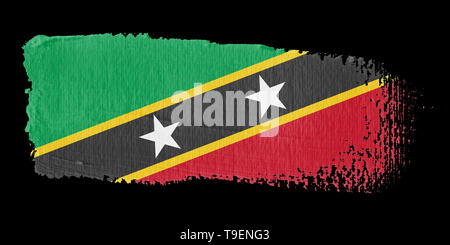 Brushstroke Flag Saint Kitts and Nevis Stock Photo