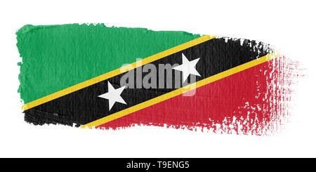 Brushstroke Flag Saint Kitts and Nevis Stock Photo