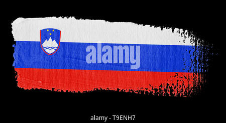 Slovenia flag brush stroke, national flag on white background Stock ...