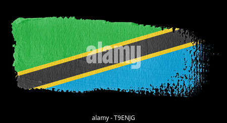 Brushstroke Flag Tanzania Stock Photo