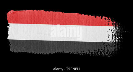 Yemen flag brush stroke, national flag on white background Stock Photo ...