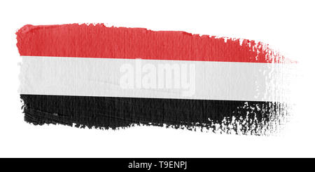 Yemen flag brush stroke, national flag on white background Stock Photo ...