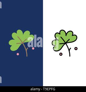 Anemone, Anemone Flower, Flower, Spring Flower  Icons. Flat and Line Filled Icon Set Vector Blue Background Stock Vector