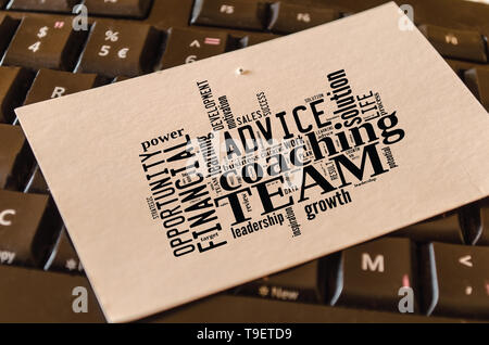 Team word cloud collage over dark background Stock Photo