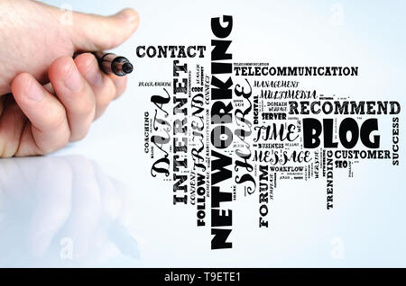 Blog word cloud collage over white background Stock Photo