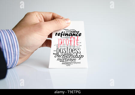 Profit word cloud collage over human hand background Stock Photo