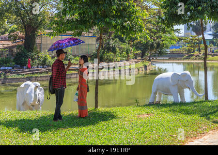 Sunday morning at Bogyoke park in Yangon Stock Photo