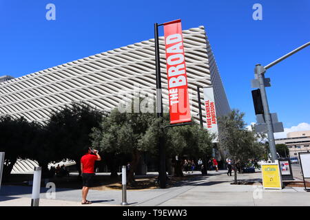 The Broad, contemporary art museum on Grand Avenue in Downtown Los Angeles - California Stock Photo