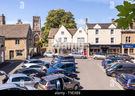 The Market Place in the ancient Cotswold town of Northleach, Gloucestershire UK Stock Photo