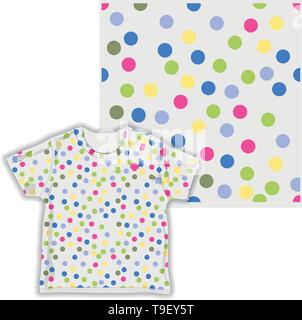 dot triangular cute seamless pattern ready for shirt fabric industry vector illustration Stock Vector