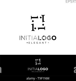 monogram initial i, ii, i logo template black color vector illustration - vector Stock Vector