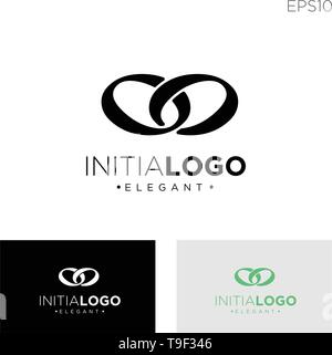 monogram initial o, oo, o logo template black color vector illustration - vector Stock Vector