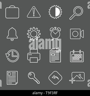 Set with mail icons in modern style. High quality symbols for web site design and mobile apps. Simple mail pictograms on a whitr background Stock Vector