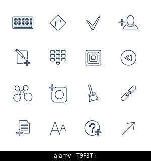 Universal Thin Line Black Icons Stock Vector