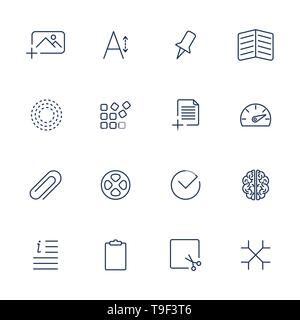Universal Thin Line Black Icons Stock Vector