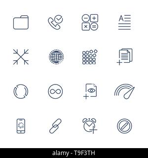 Set with 16 icons for mobile app, sites, mobile, software Stock Vector