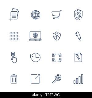 Simple icons for app, programs and sites. Set with different icons Stock Vector