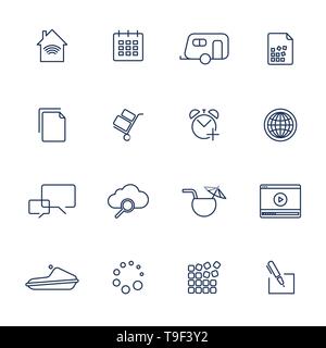 Simple UI icons for app, sites, programs. Different UI icons. Simple pictograms on white background Stock Vector