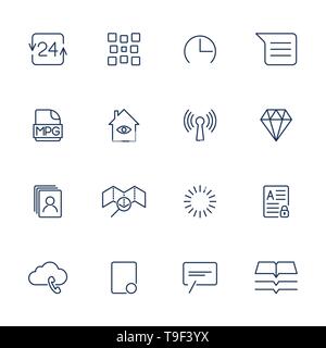 System User Interface UI Vector Icon Set. High Quality Minimal Lined Icons for All Purposes. Stock Vector