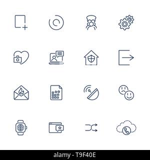 Thin line icon set. Icons for web, apps, programs and other Stock Vector