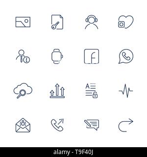 Simple icons for app, programs and sites. Set with different UI icons Stock Vector