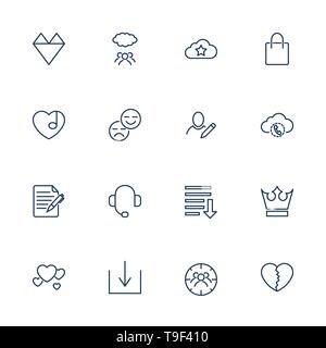 Simple icons for app, programs and sites. Set with different icons. Stock Vector