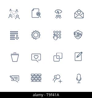 Simple icons for app, programs and sites. Set with different icons Stock Vector