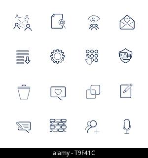 Set with UI icons in modern style. High quality symbols for web site design and mobile apps. Simple UI pictograms on a white background Stock Vector