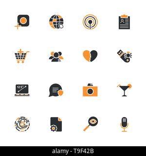 Simple UI icons for app, sites, programs. Different UI icons. Simple pictograms on a white background Stock Vector